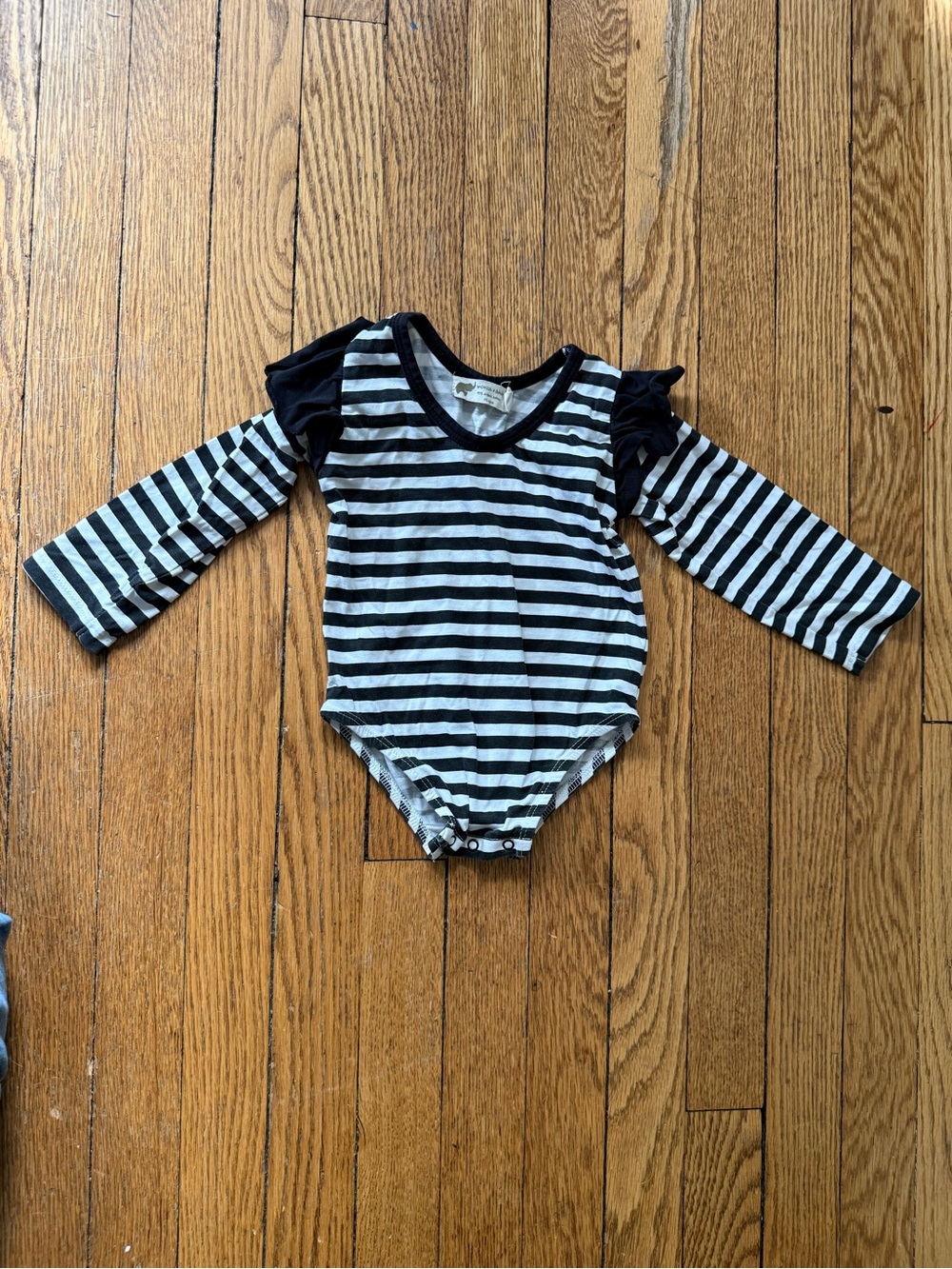 Monica + Andy Striped Ruffle Long-Sleeve Baby Bodysuit - Size 18-24 Months